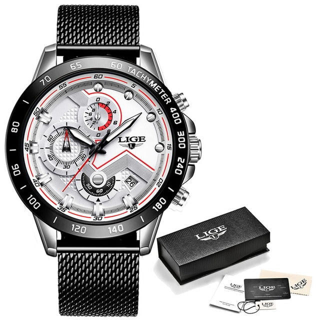 Relojes LIGE Mens Watches Top Brand Luxury Fashion Blue