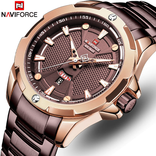 NAVIFORCE Analog Watch Men Fashion Quartz Wristwatch Top Luxury Brand Stainless Steel Waterproof Men’s Watches Relogio Masculino