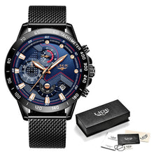 Load image into Gallery viewer, Relojes LIGE Mens Watches Top Brand Luxury Fashion Blue Business Quartz Watch Men Stainless Steel Waterproof Military Watch Male
